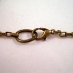 Necklace, Long Antique Gold Chain Necklace, Bronze..